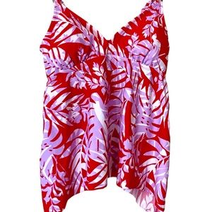 NWOT Tankini Swim Top with Tropical Leaf Print